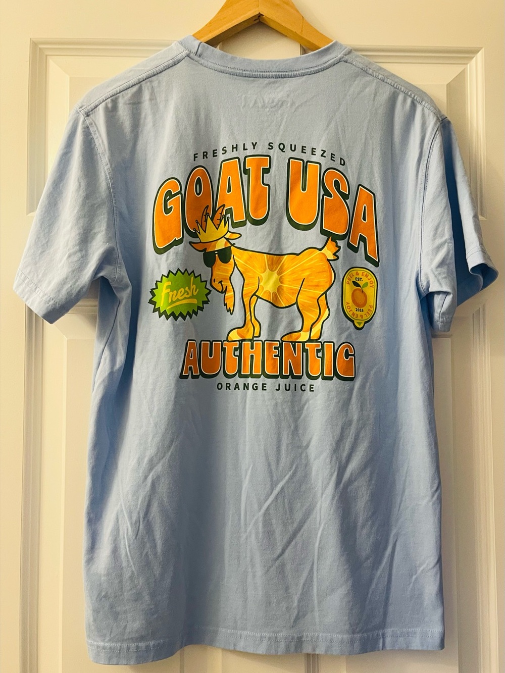 GOAT USA t-shirt - orange juice - adult size small